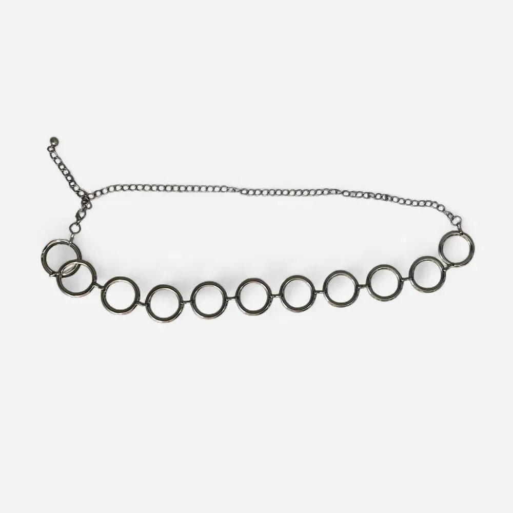 Shein Women's Silver and Black Belt